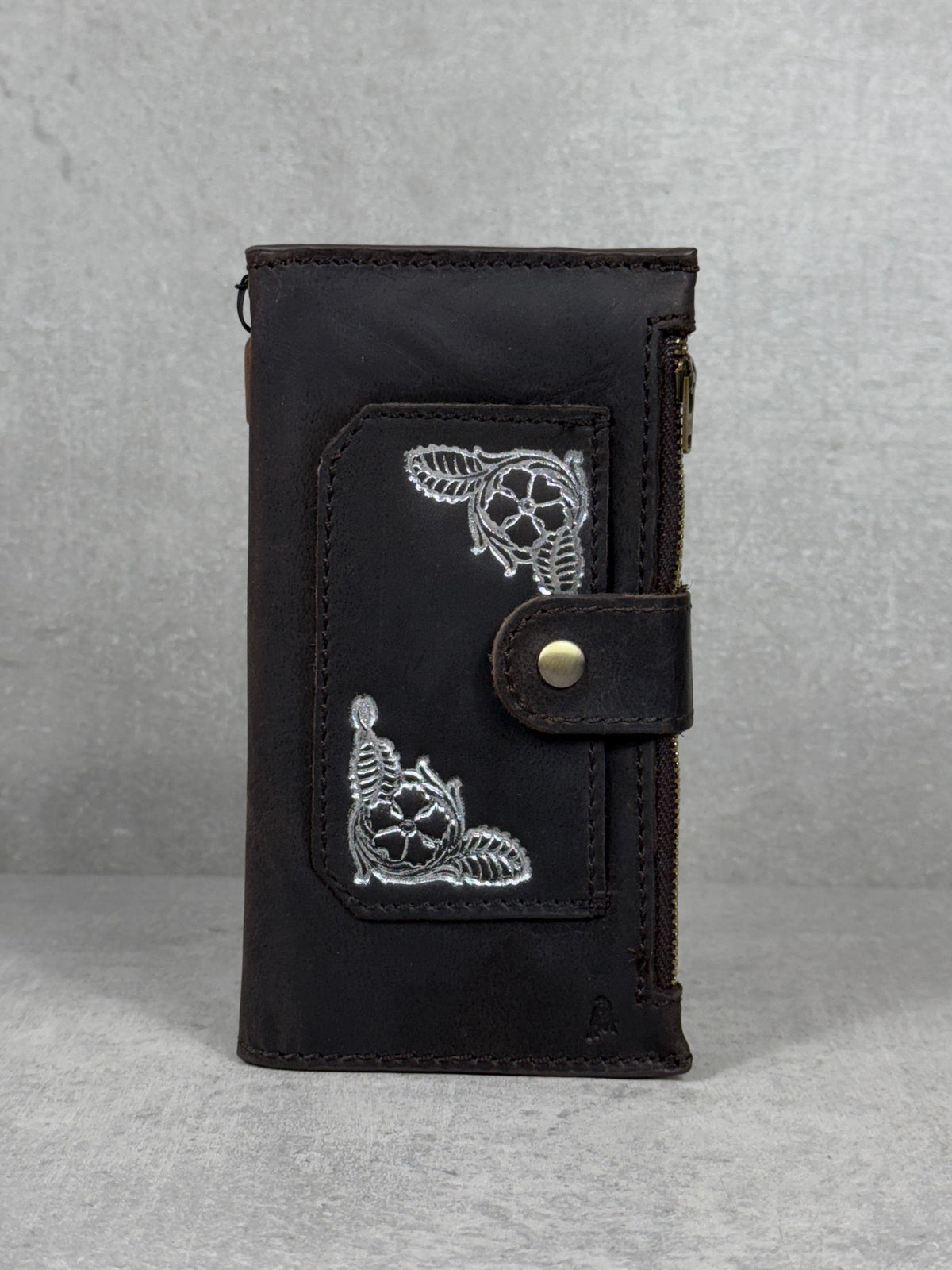 Handmade Leather Wallet Case for Google Pixel: Retro Card Holder with Zipper