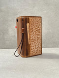 Genuine Leather Wallet Case: Vintage Book Style, Card Slots