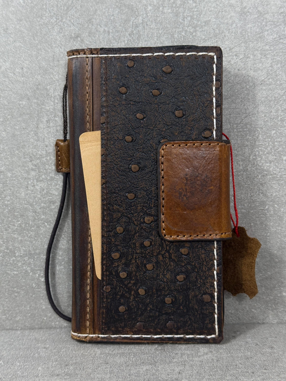 Vintage Leather iPhone Wallet Case: Book Style, Credit Card Slots