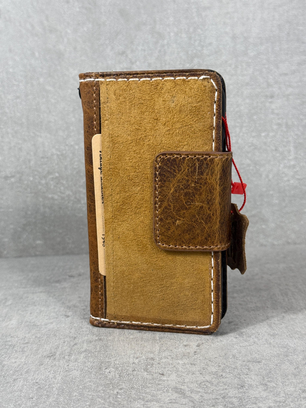 Vintage Leather iPhone Wallet Case: Book Style, Credit Card Slots