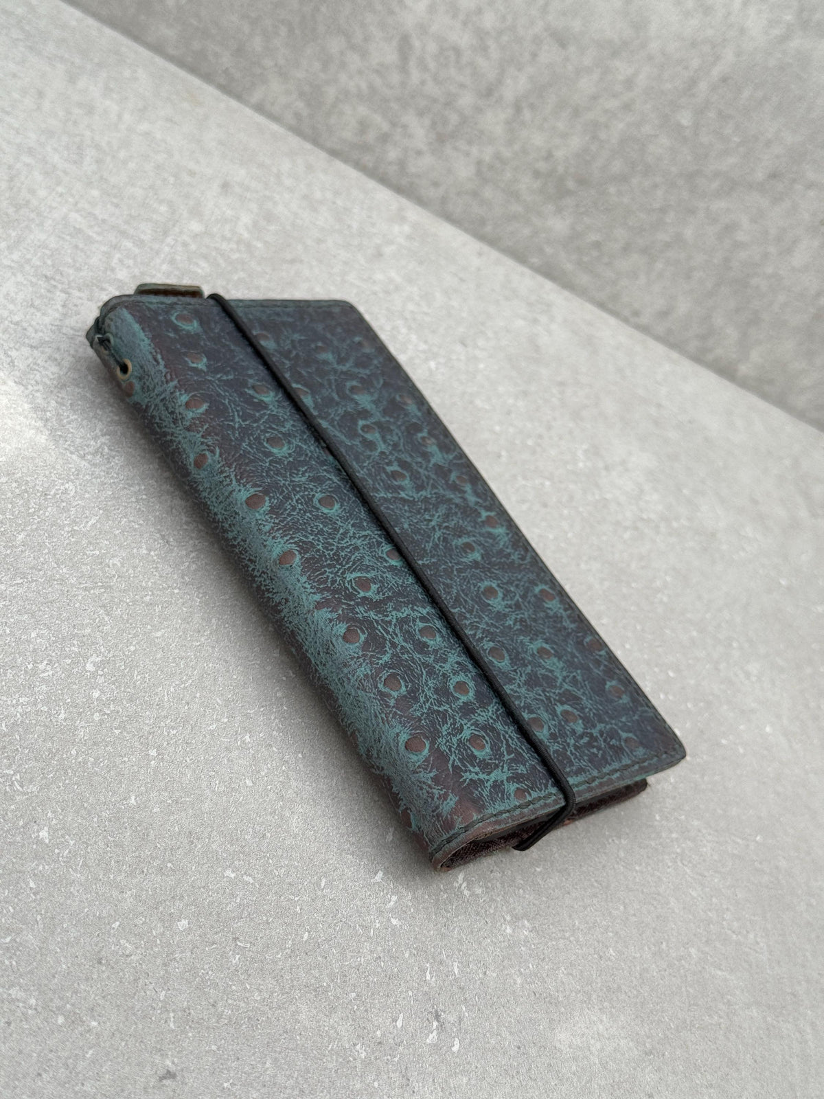 Vintage Green Leather iPhone Wallet Case with Card Slots