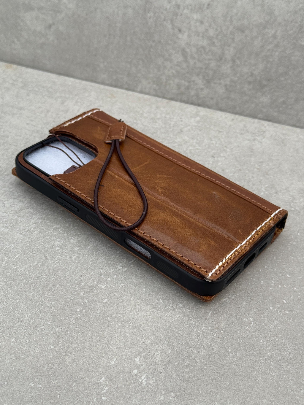 Vintage Leather iPhone Wallet Case: Book Style, Card Slots