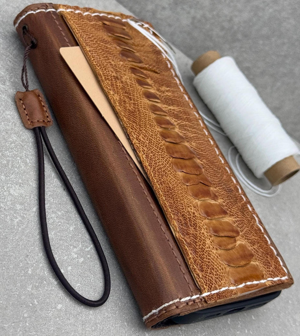 Vintage Leather iPhone Wallet Case: Book Style, Card Slots