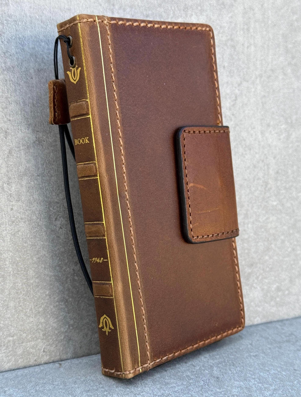 Vintage Book Style Leather iPhone Wallet Case with Card Slots