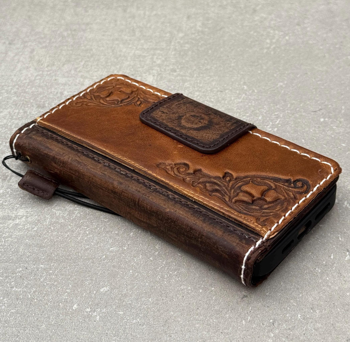 Handmade Leather Wallet Case for Google Pixel: Vintage Card Slots Cover