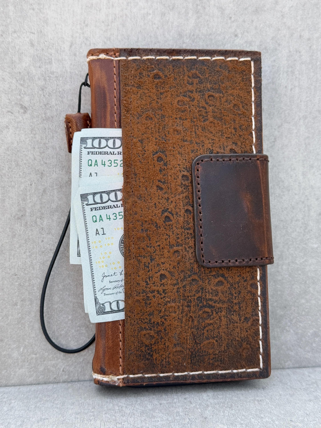 Handmade Leather Wallet Case for Google Pixel: Vintage Card Slots