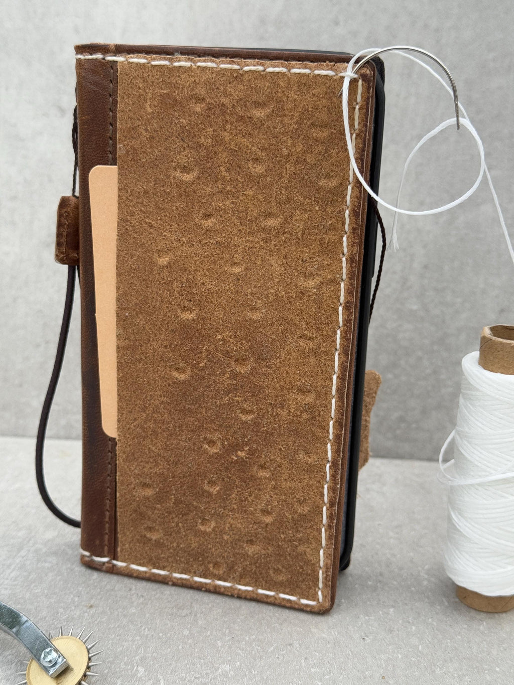 Handmade Leather Wallet Case for Google Pixel: Vintage Card Slots
