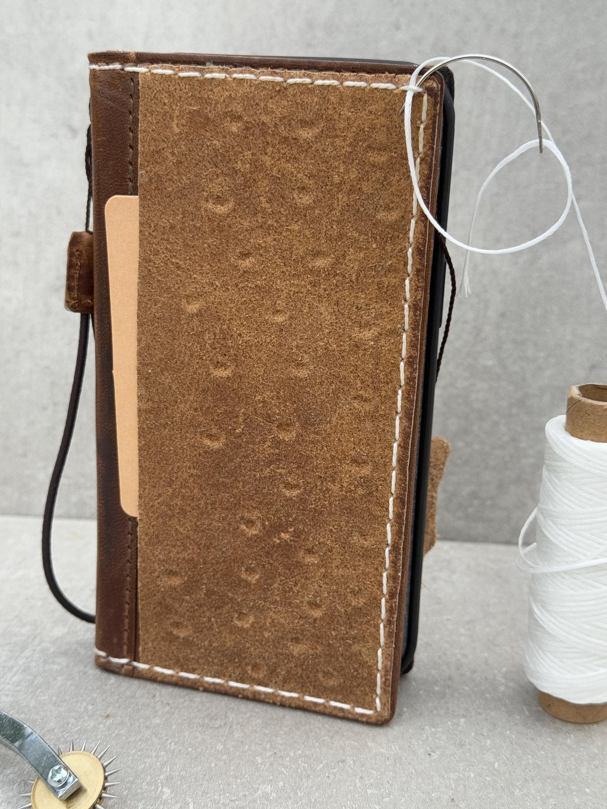 Handmade Leather Wallet Case for Google Pixel: Vintage Card Slots