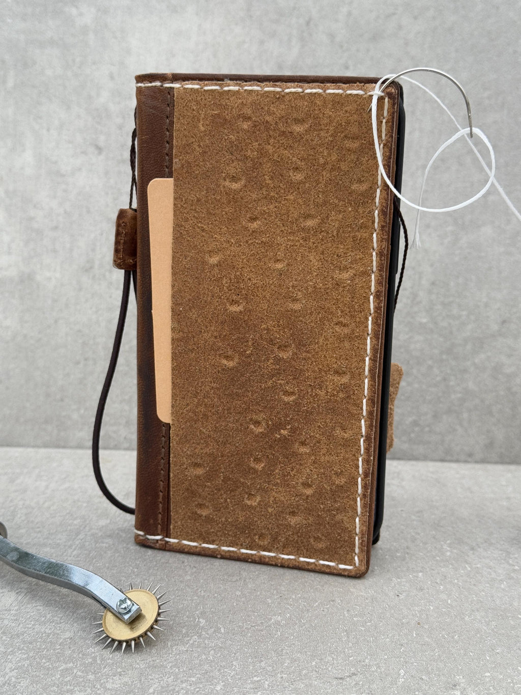 Handmade Leather Wallet Case for Google Pixel: Vintage Card Slots