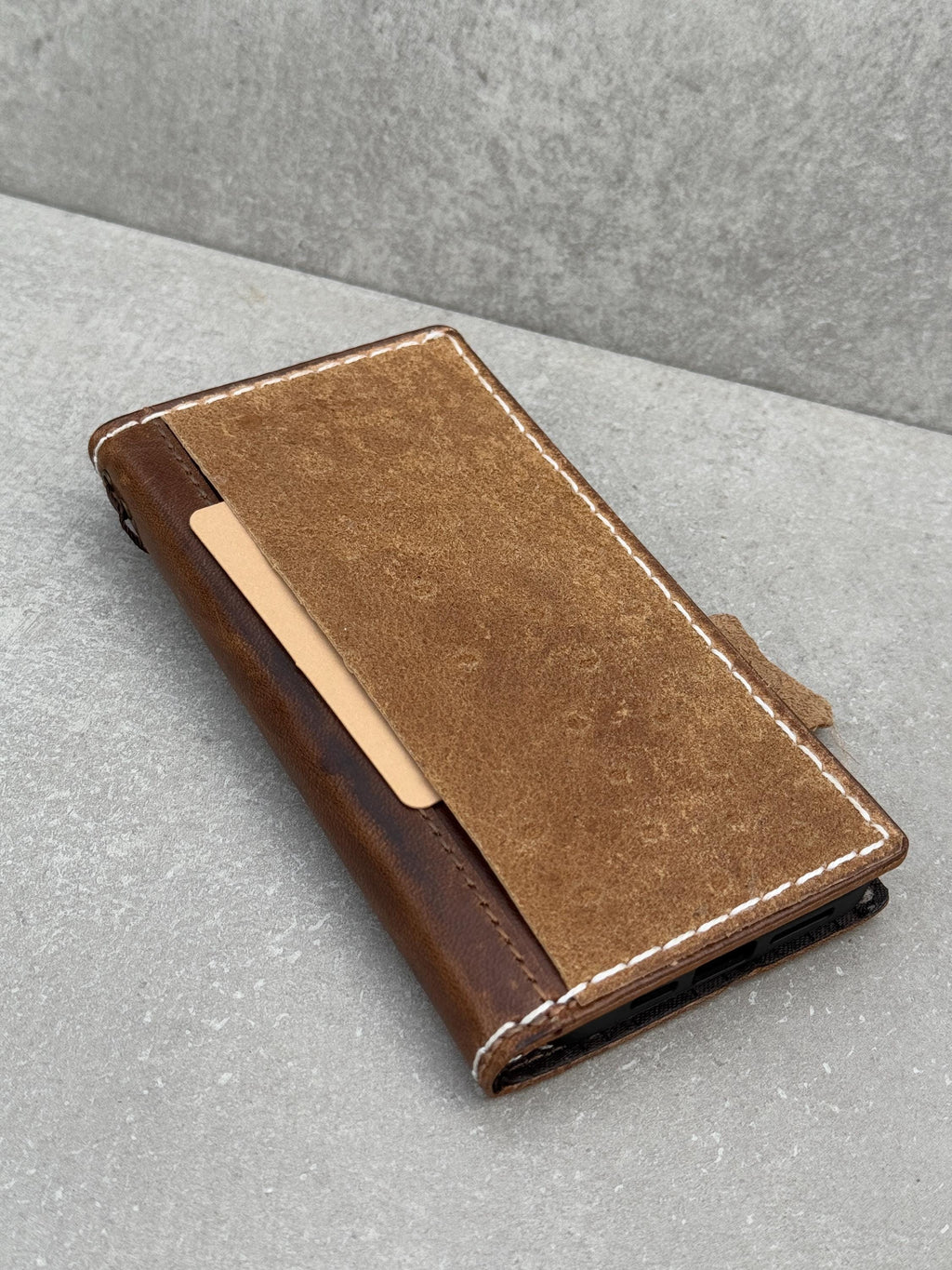 Handmade Leather Wallet Case for Google Pixel: Vintage Card Slots