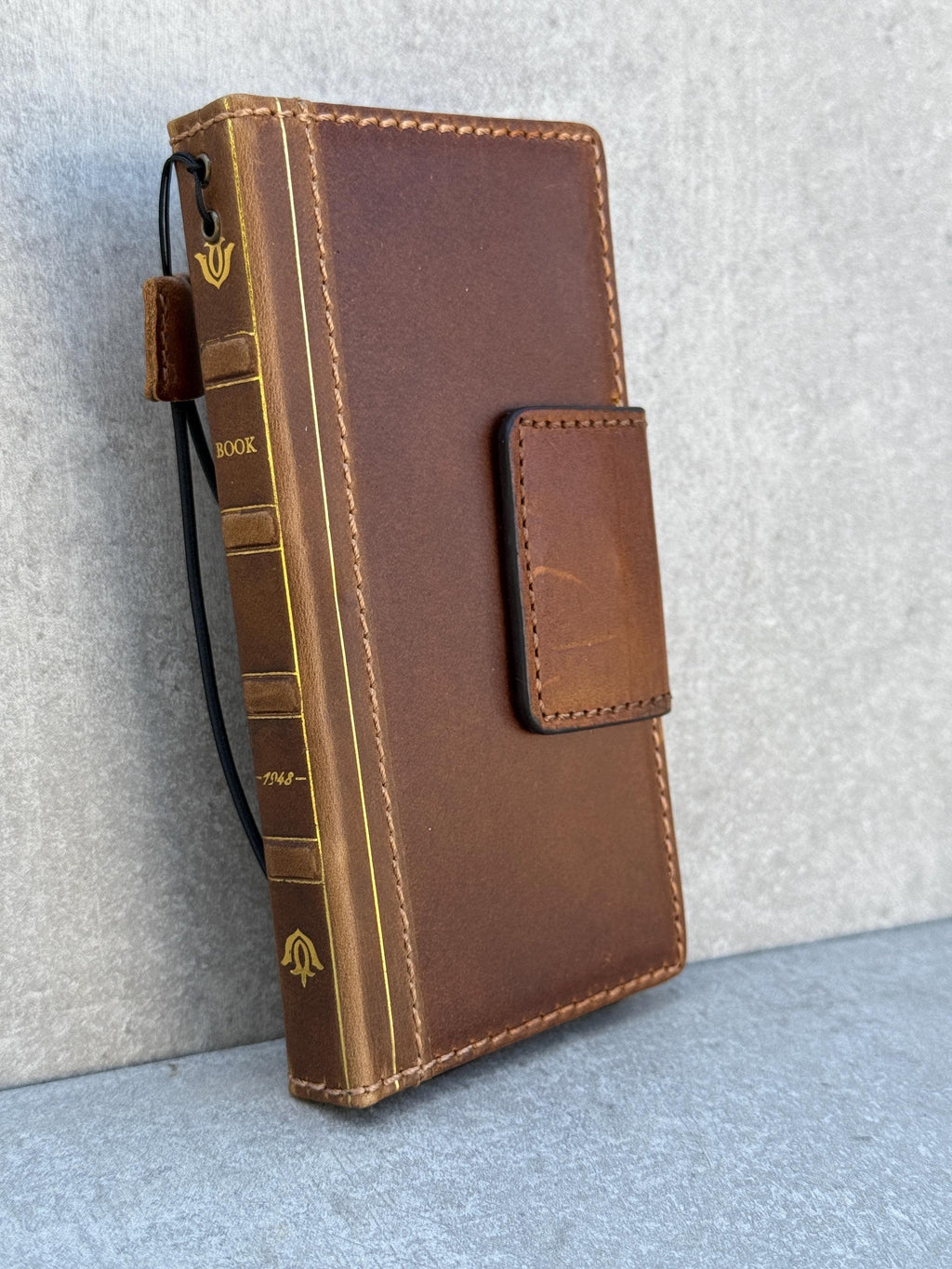Handmade Leather Book Wallet Case for Galaxy S21 S22 S23 S24 S25 Ultra