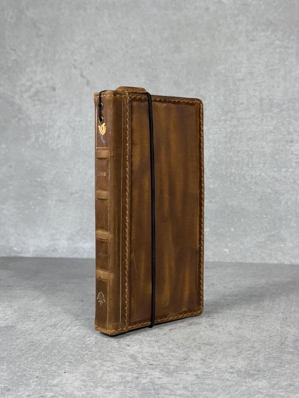Handmade Leather Wallet Case for Galaxy: Book Design, Card Slots