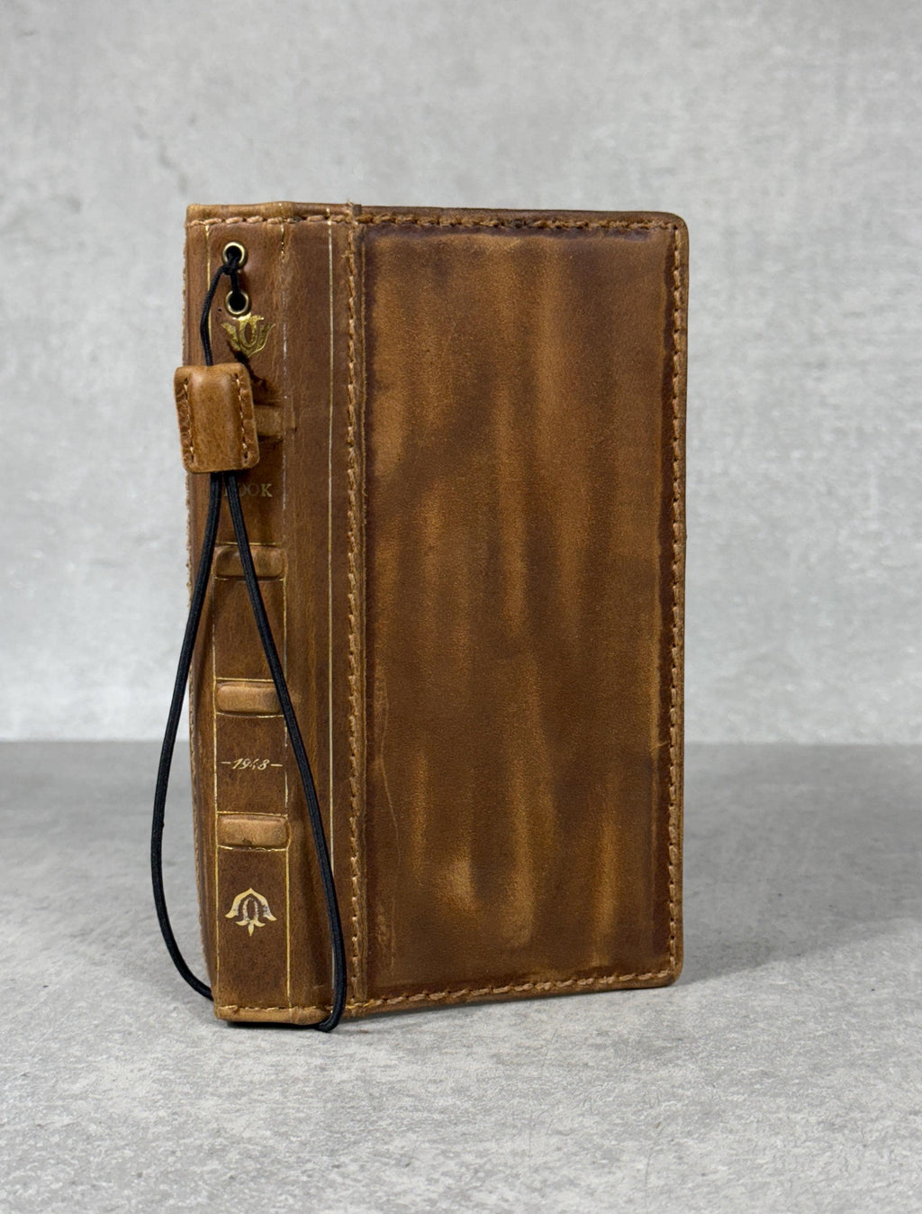 Handmade Leather Wallet Case for Galaxy: Book Design, Card Slots