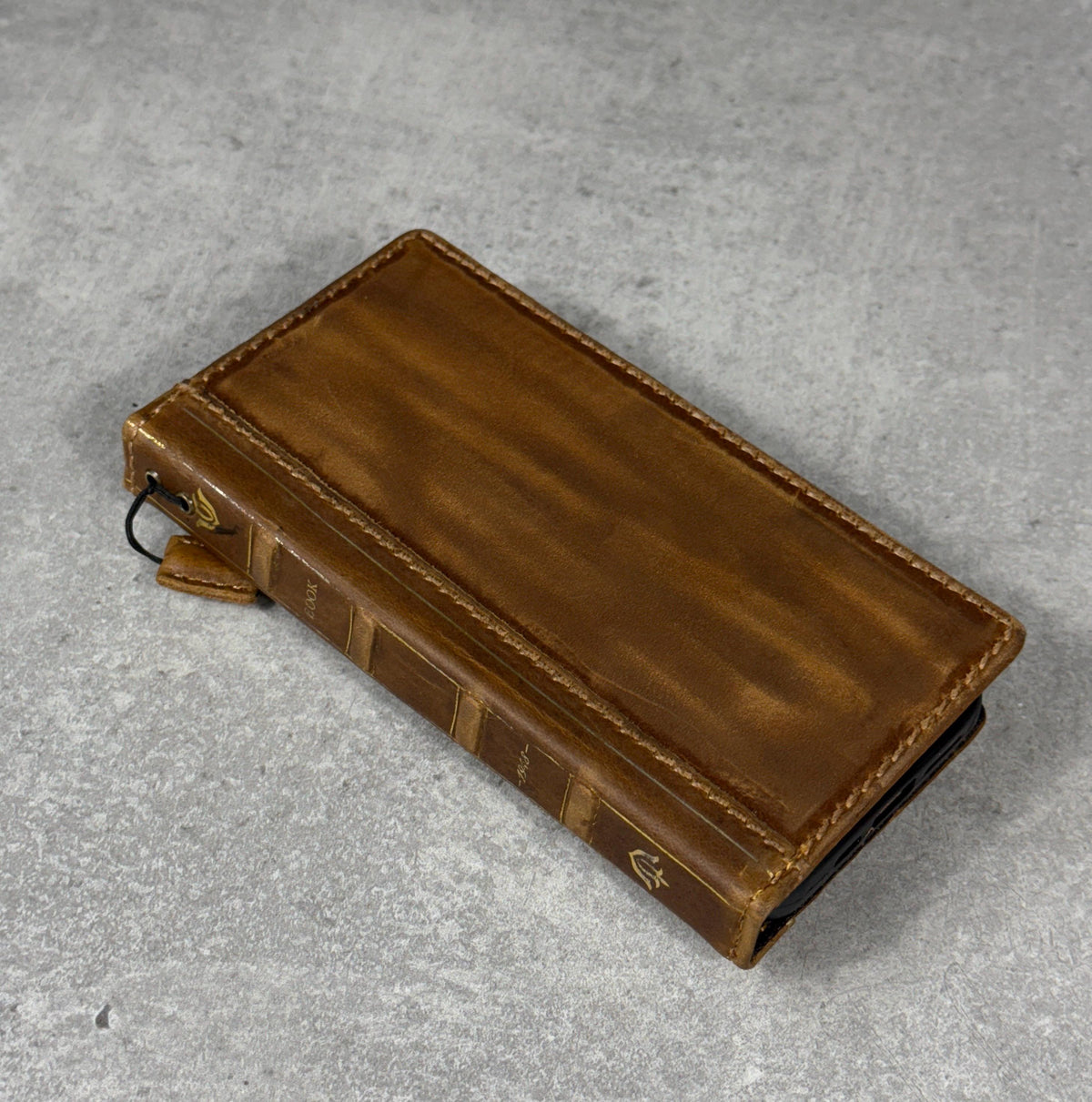Handmade Leather Wallet Case for Galaxy: Book Design, Card Slots
