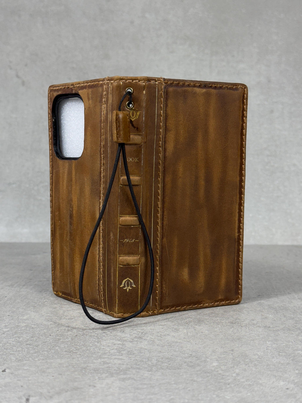 Handmade Leather Wallet Case for Galaxy: Book Design, Card Slots