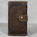 Handmade Leather Wallet Case for Galaxy: Book Design, Card Slots
