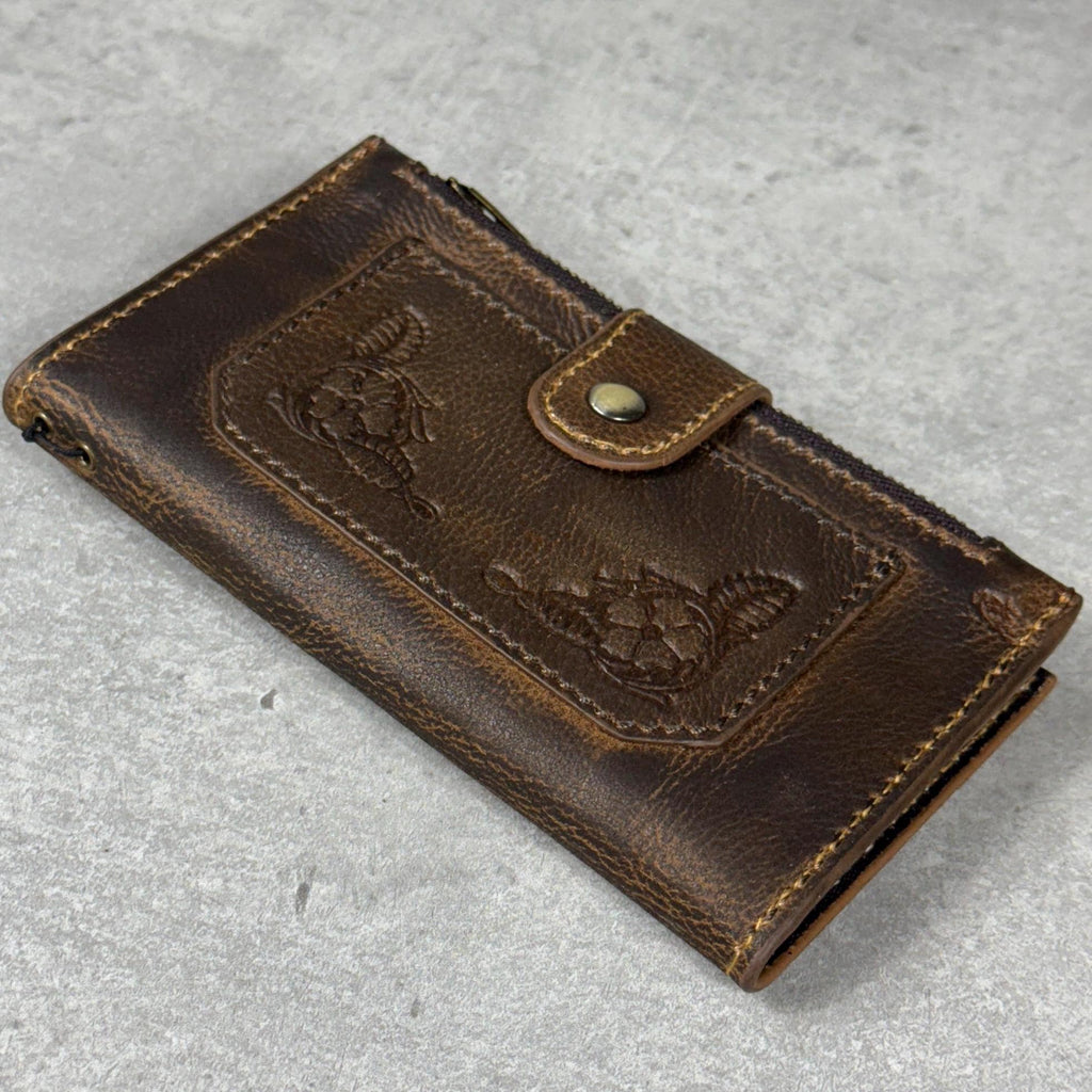 Handmade Leather Wallet Case for Galaxy: Book Design, Card Slots