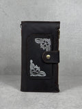 Handmade Leather Wallet Case for Galaxy: Book Design, Card Slots