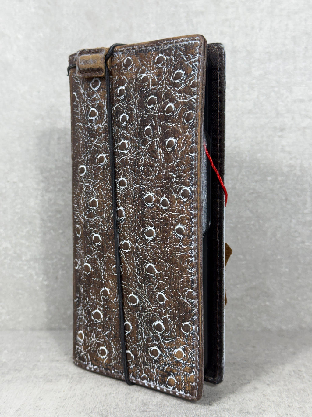 Handmade Ostrich Leather Wallet Case for Galaxy Z Fold 2/3/4/5/6/7