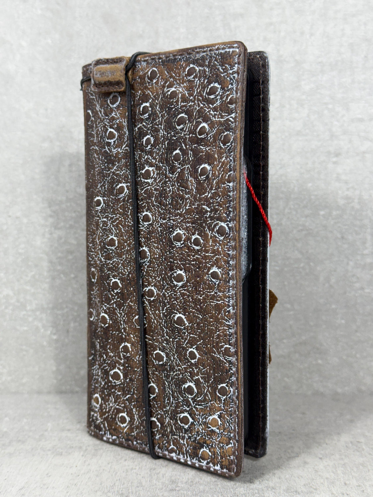 Handmade Ostrich Leather Wallet Case for Galaxy Z Fold 2/3/4/5/6/7