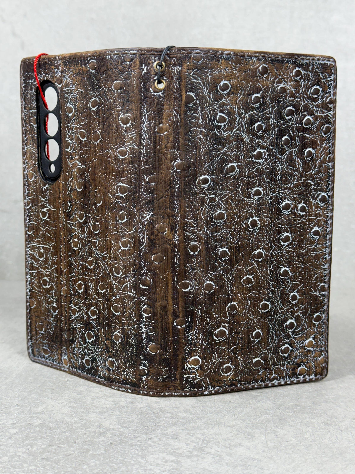 Handmade Ostrich Leather Wallet Case for Galaxy Z Fold 2/3/4/5/6/7