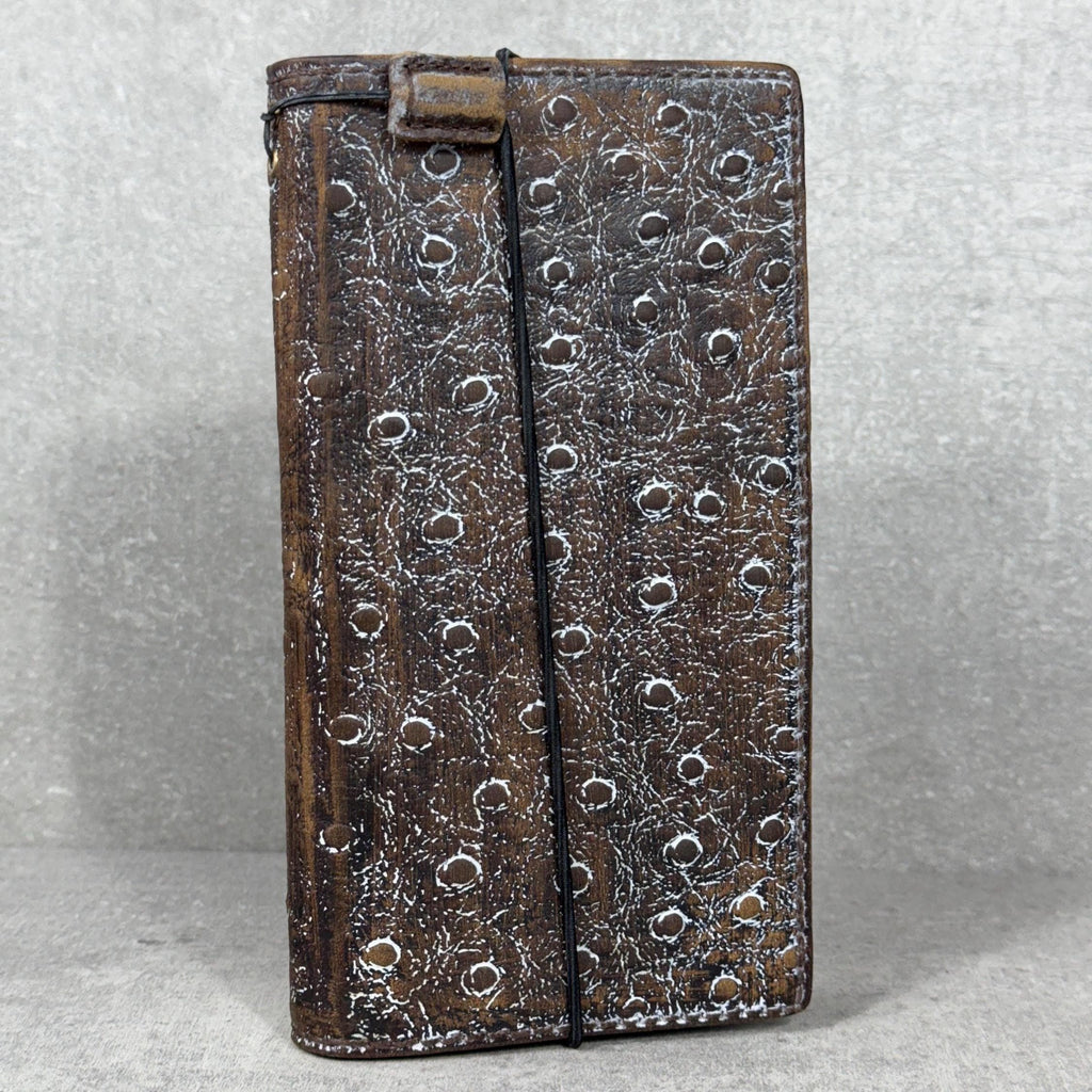 Handmade Ostrich Leather Wallet Case for Galaxy Z Fold 2/3/4/5/6/7