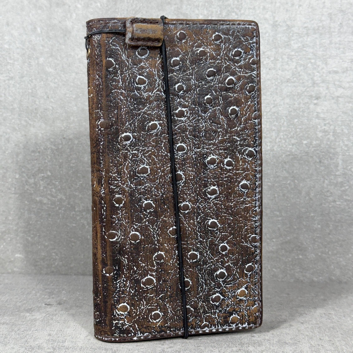 Handmade Ostrich Leather Wallet Case for Galaxy Z Fold 2/3/4/5/6/7