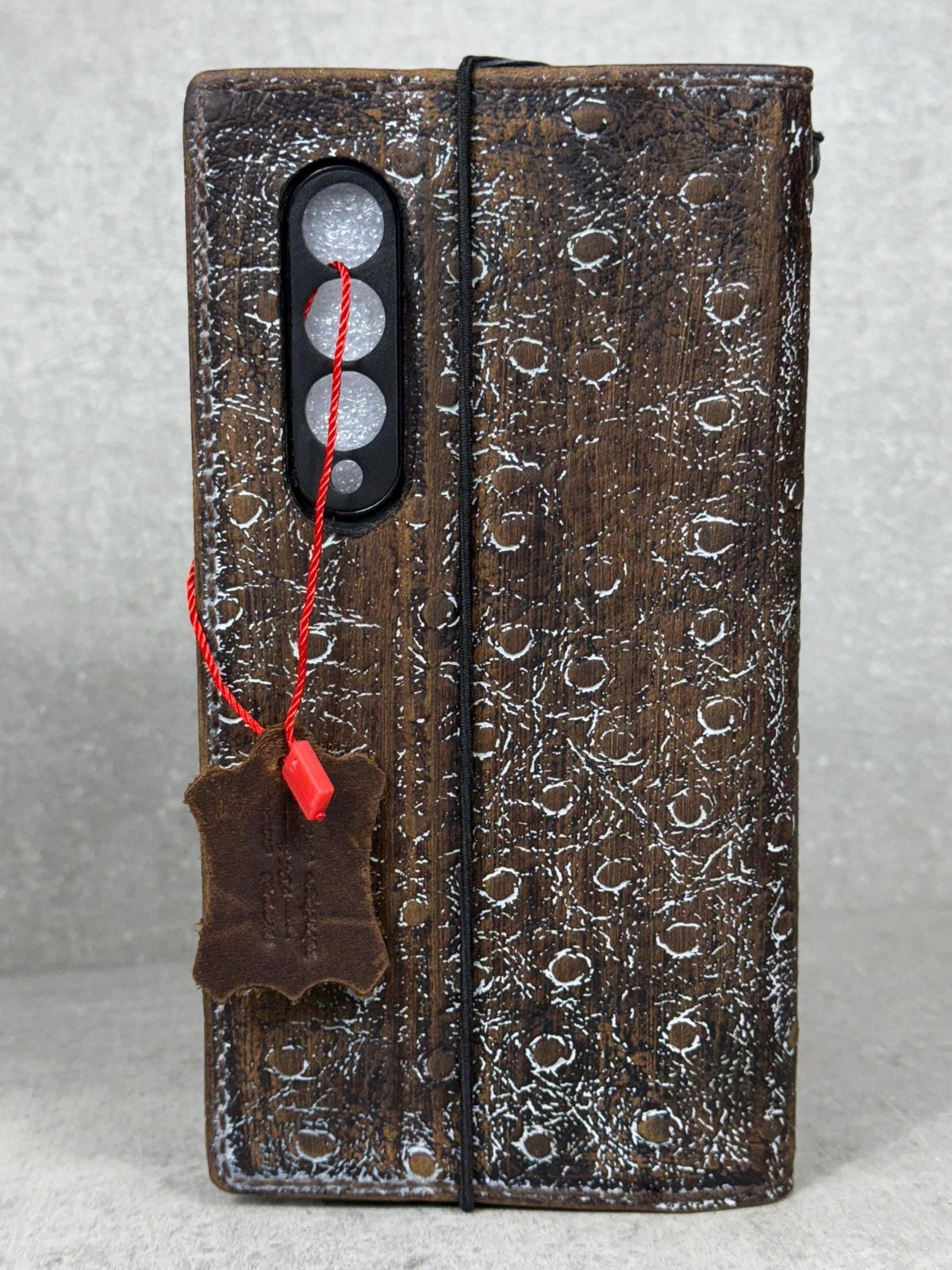Handmade Ostrich Leather Wallet Case for Galaxy Z Fold 2/3/4/5/6/7