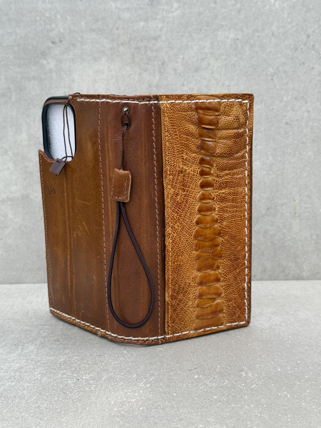 Handmade Leather Wallet Case: Luxury Wireless Phone Cover