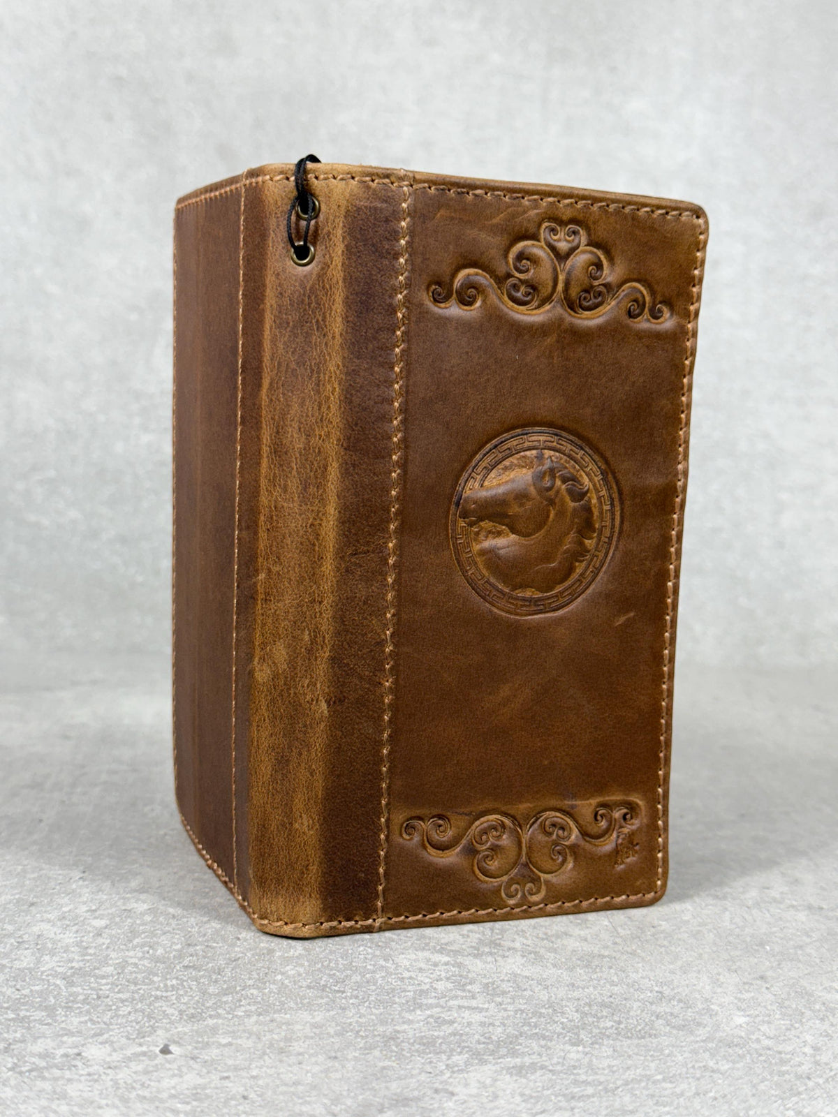 Handmade Leather Wallet Case for Galaxy: Book Design, Card Slots