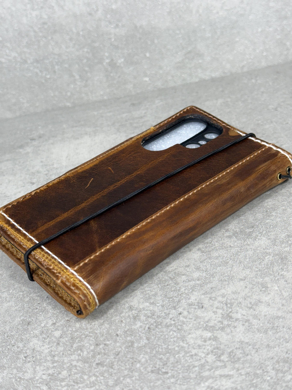 Vintage Leather iPhone Wallet Case: Book Style, Card Slots