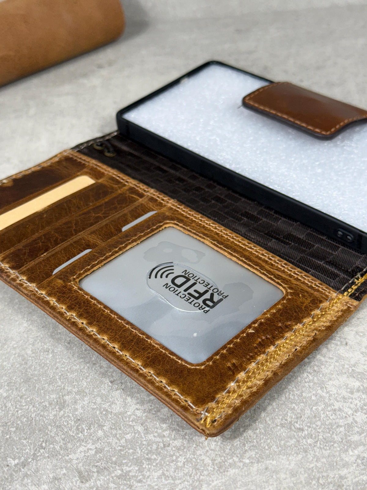 Genuine Leather fo OnePlus Open Case Wallet Handmade Wireless Luxury