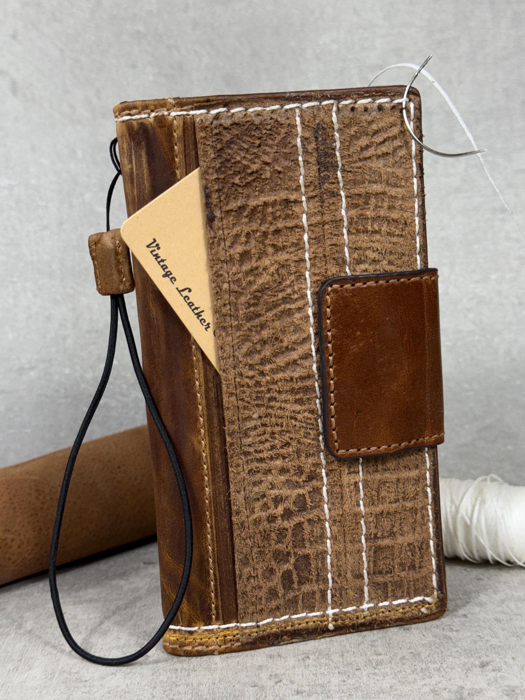 Handmade Leather Wallet Case for Google Pixel: Vintage Luxury Cover
