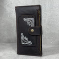 Genuine Leather iPhone Wallet Case: ID Window, Card Slots & Zipper