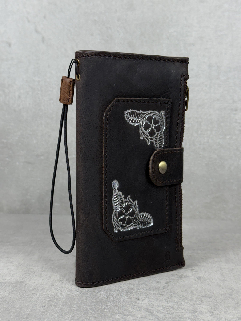 Handmade Leather Wallet Case for Google Pixel: Retro Card Holder with Zipper