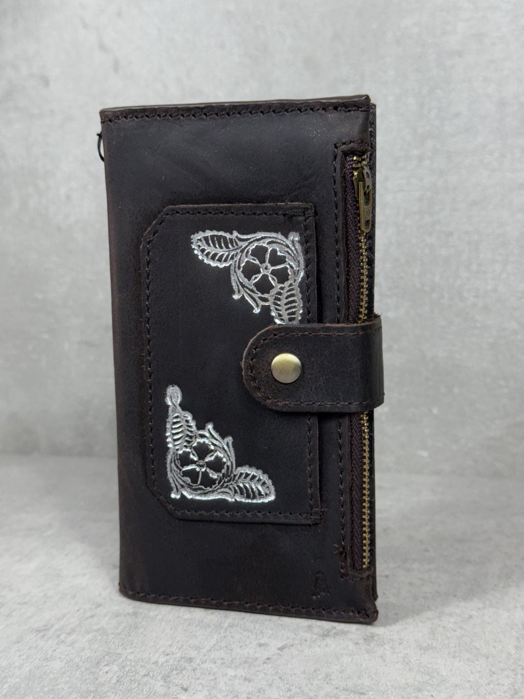 Handmade Leather Wallet Case for Google Pixel: Retro Card Holder with Zipper