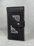 Handmade Leather Wallet Case for Google Pixel: Retro Card Holder with Zipper