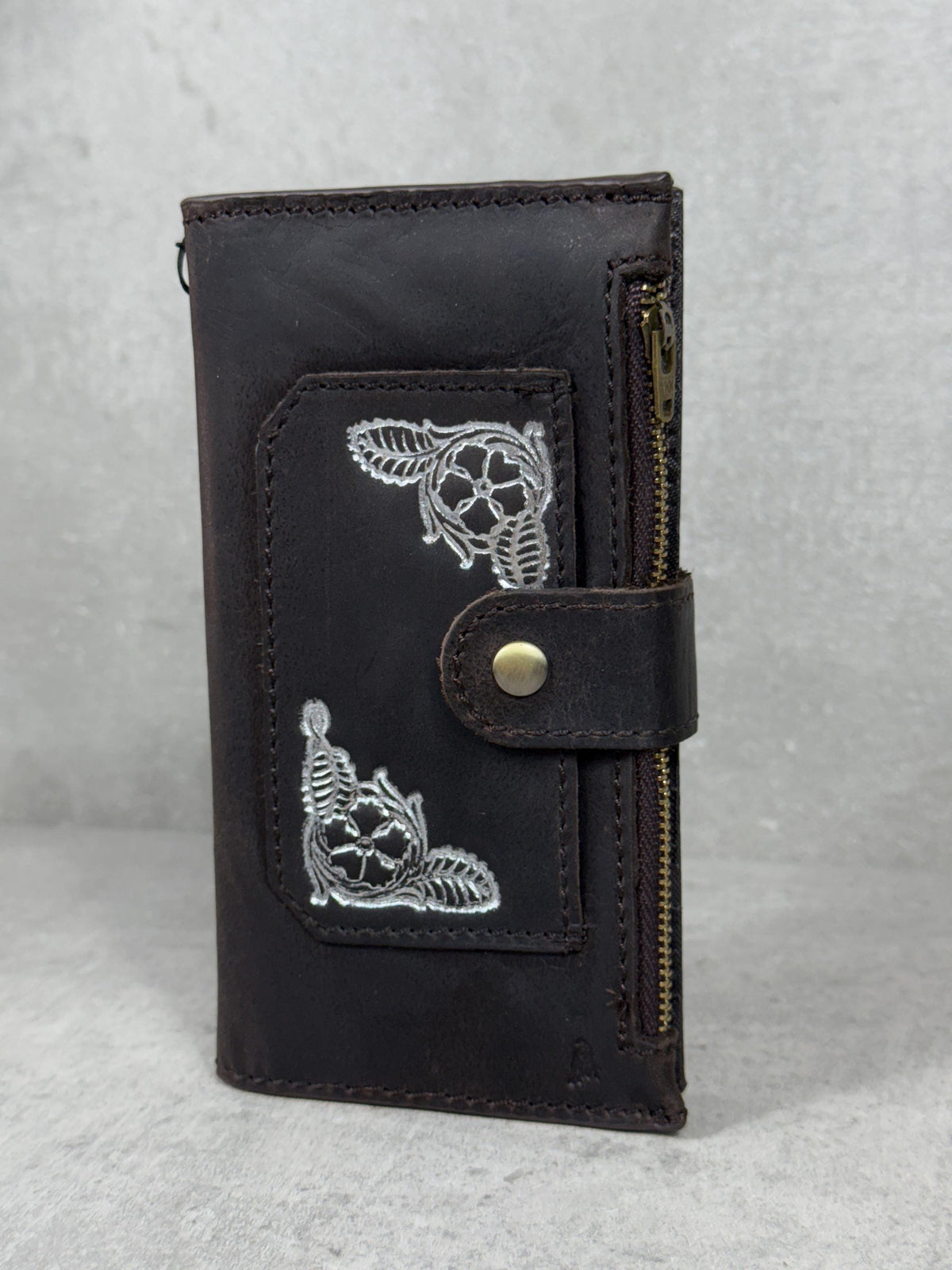 Handmade Leather Wallet Case for Google Pixel: Retro Card Holder with Zipper