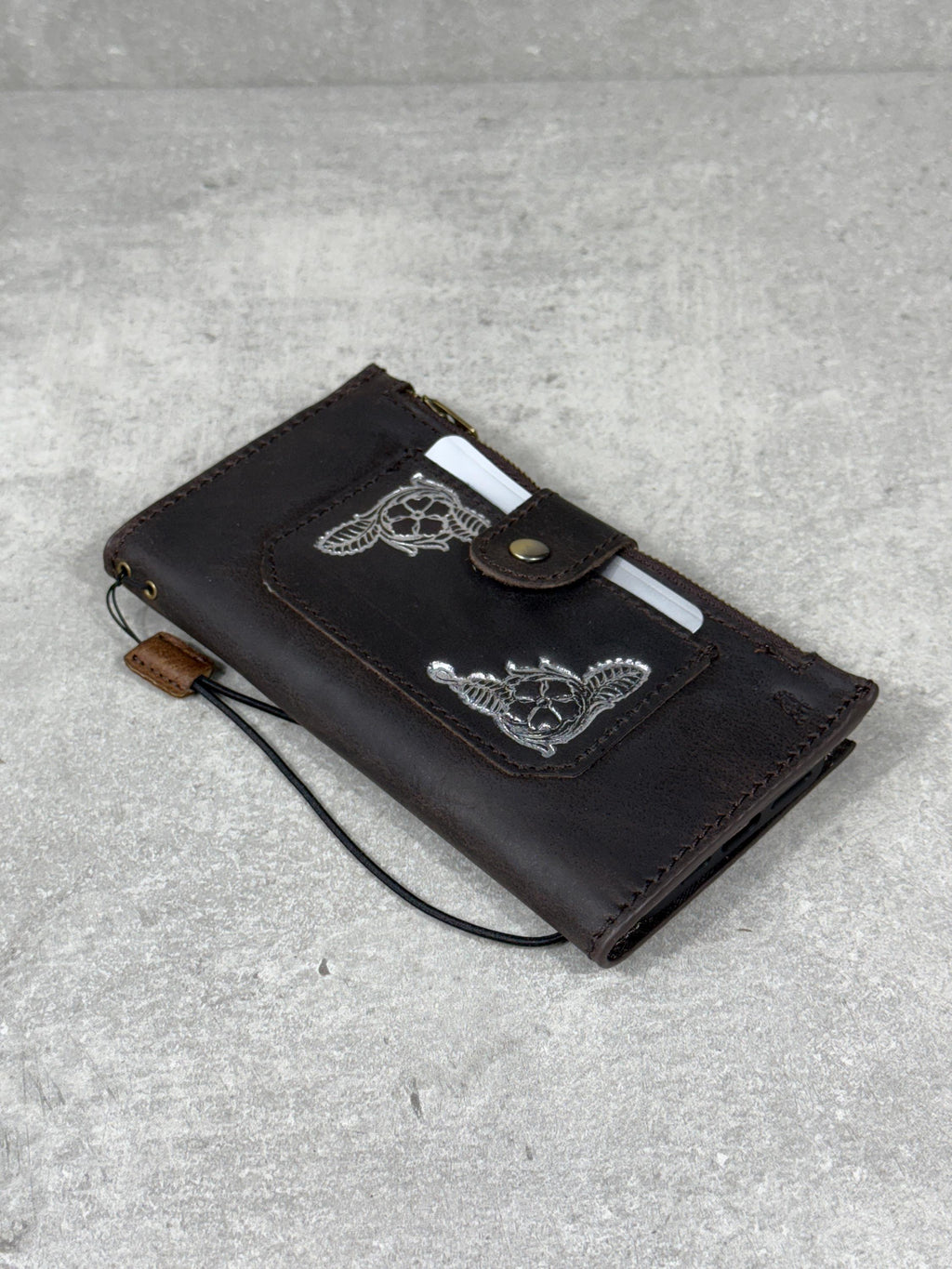 Handmade Leather Wallet Case for Google Pixel: Retro Card Holder with Zipper