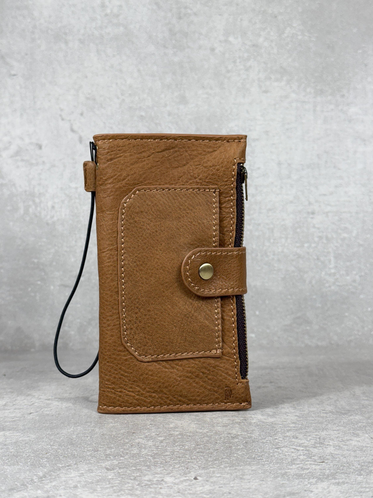 Genuine Leather iPhone Wallet Case: ID Window, Card Slots & Zipper
