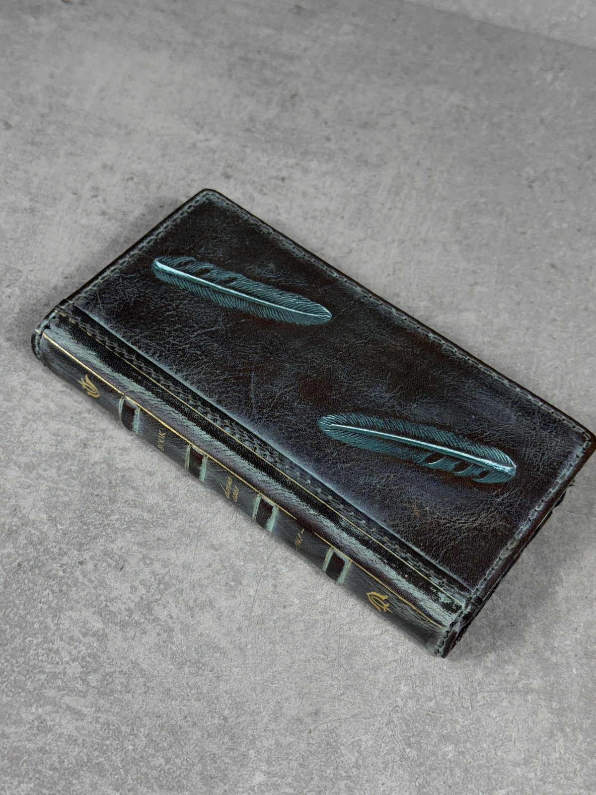 Handmade Leather Wallet Case for Galaxy Z Fold 2/3/4/5/6/7 - Polish Art Design