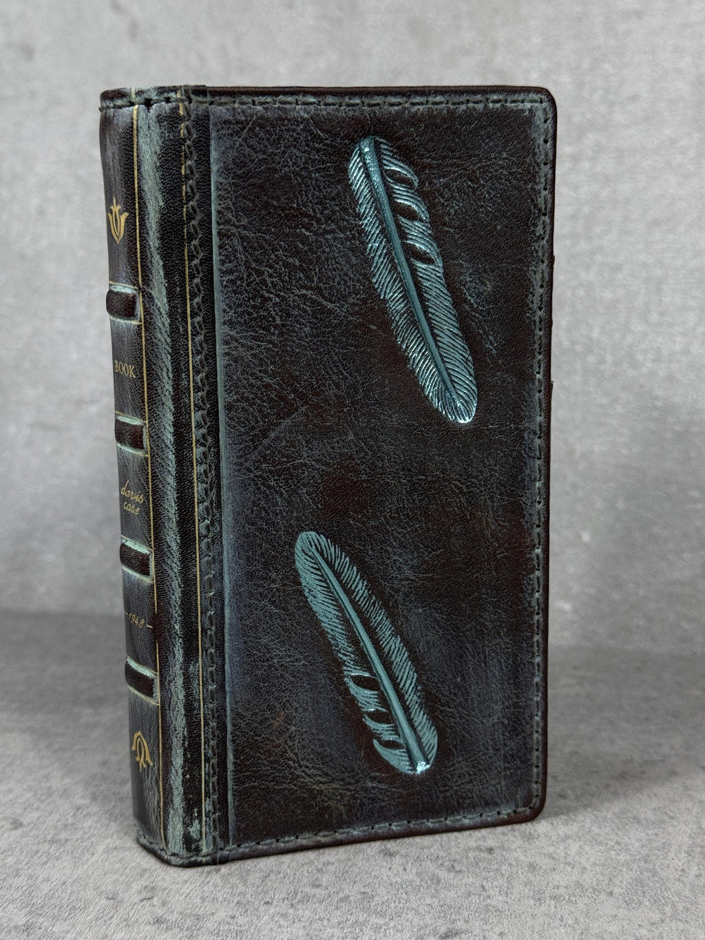Handmade Leather Wallet Case for Galaxy Z Fold 2/3/4/5/6/7 - Polish Art Design
