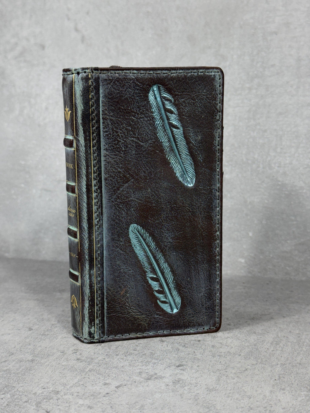 Handmade Leather Wallet Case for Galaxy Z Fold 2/3/4/5/6/7 - Polish Art Design