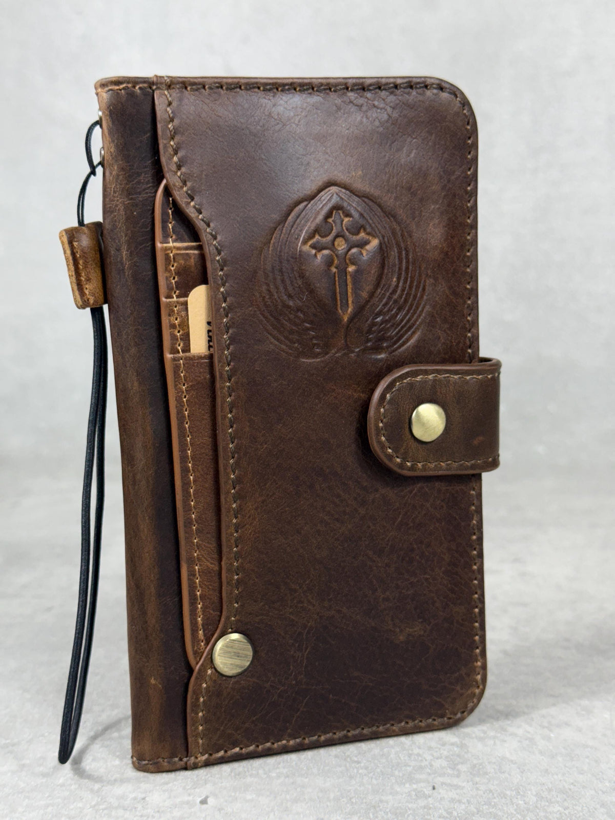 Handmade Leather Wallet Case for Google Pixel: Vintage Luxury Cover