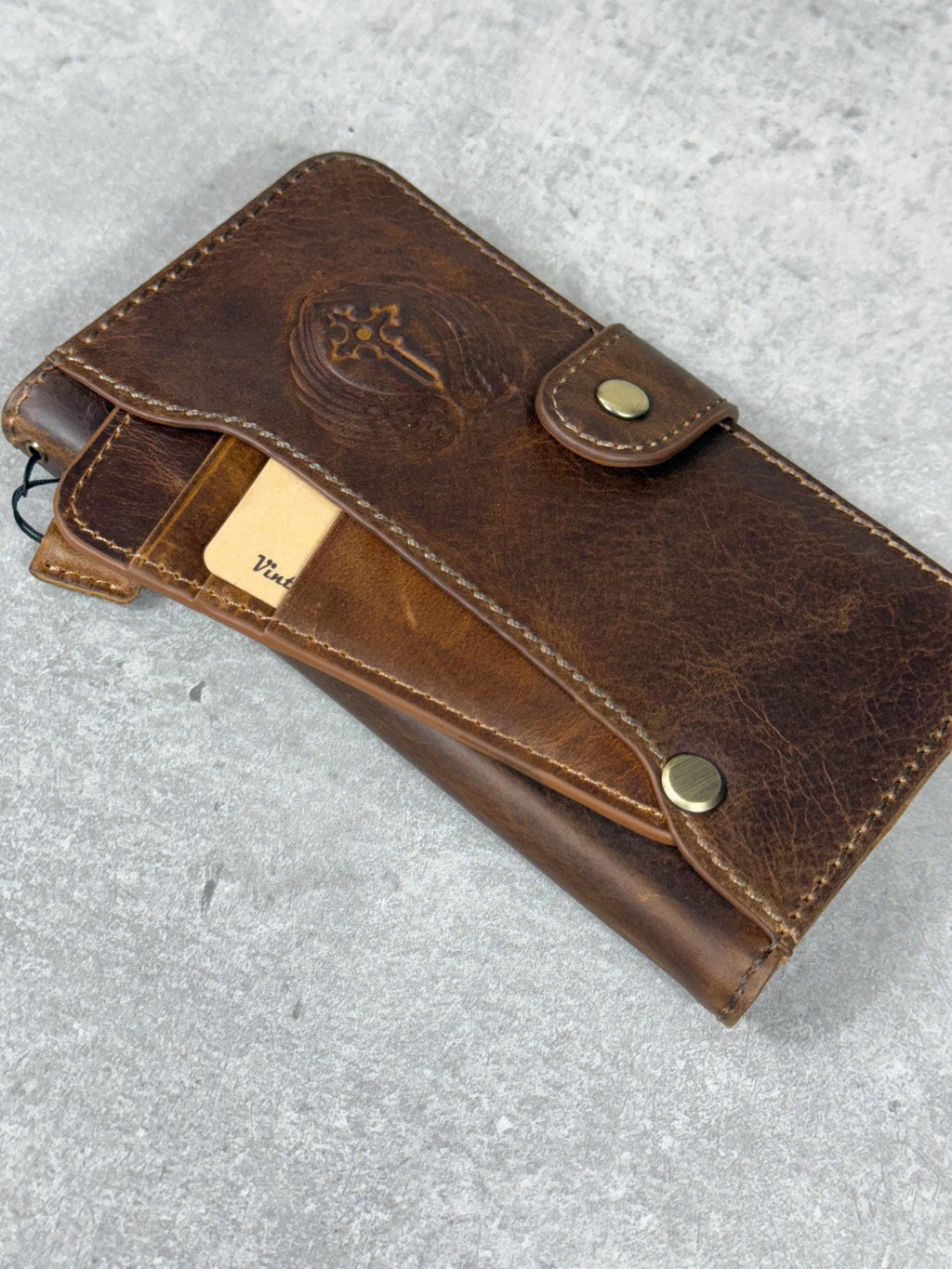Handmade Leather Wallet Case for Google Pixel: Vintage Luxury Cover