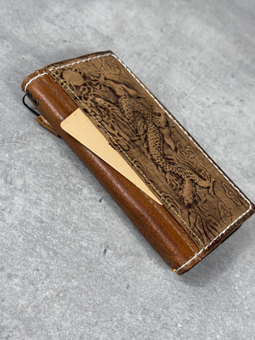 Handmade Leather Wallet Case for Galaxy: Book Design, Card Slots