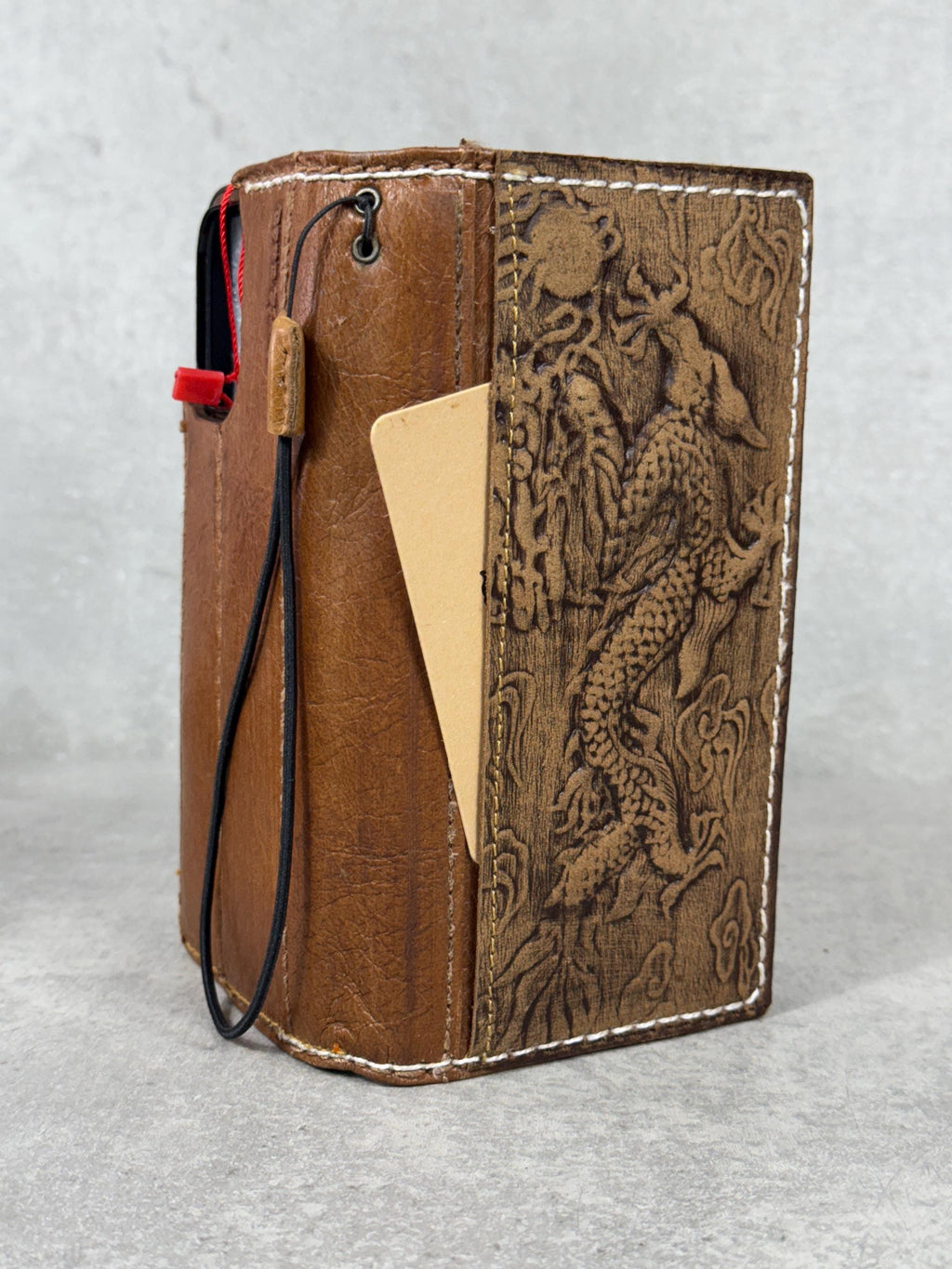 Vintage Leather iPhone Wallet Case: Book Style, Card Slots