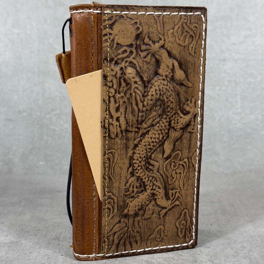 Vintage Leather iPhone Wallet Case: Book Style, Card Slots