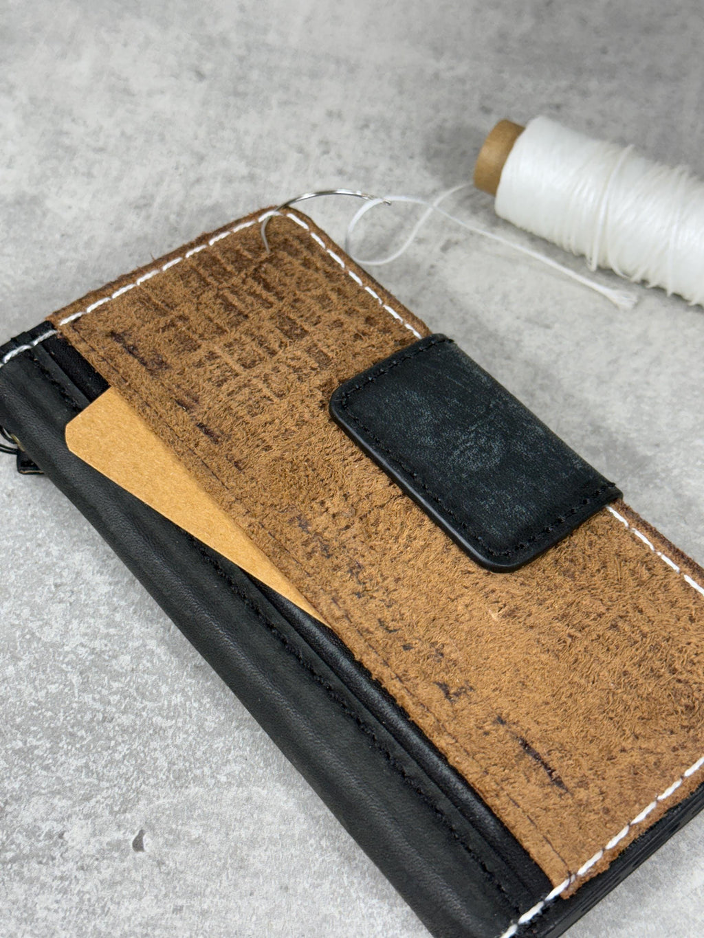 Vintage Leather iPhone Wallet Case: Book Style, Card Slots