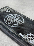Handmade Leather Wallet Case for Galaxy Z Fold 2/3/4/5/6/7 - Polish Art Design